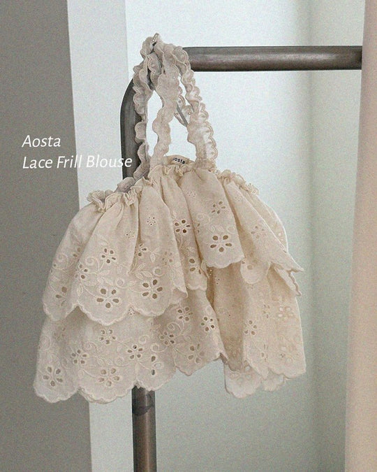[AOSTA]Lace Cancan Blouse