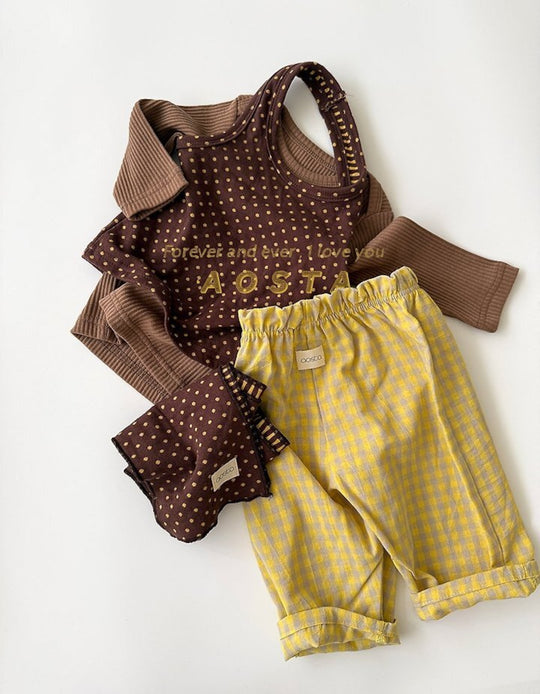 [AOSTA]Caramel Check Pants