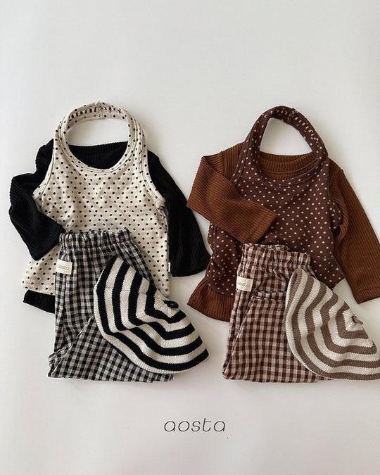 [AOSTA]Caramel Check Pants