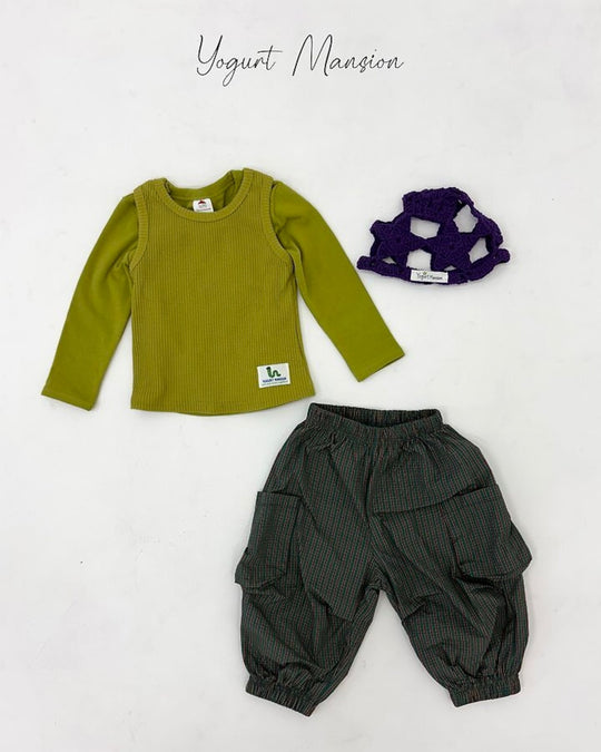 [yogurt mansion]check cargo pants