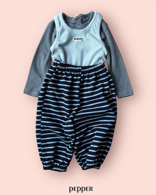 [pepper]yoyo stripe jogger pants