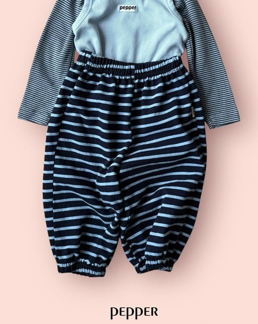 [pepper]yoyo stripe jogger pants
