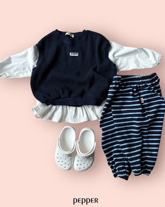 [pepper]yoyo stripe jogger pants