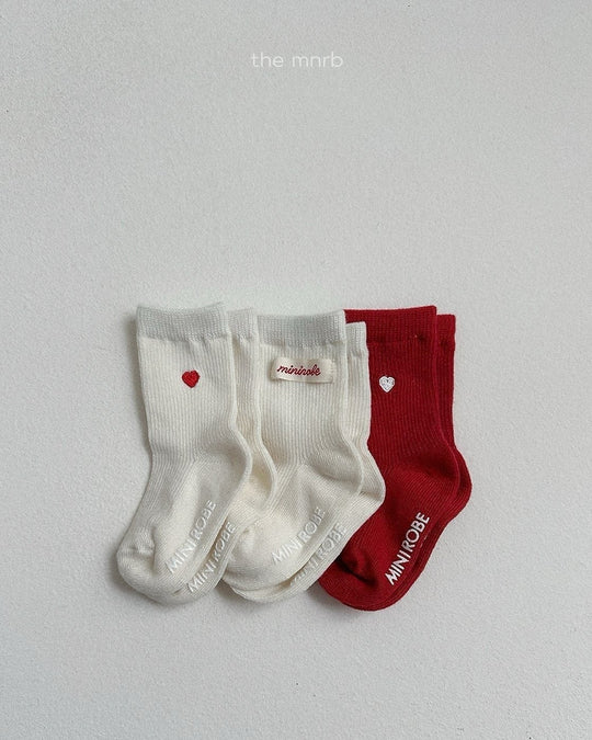 [minirobe]Heart Logo Socks 3Set