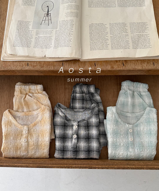 [aosta]check short pants