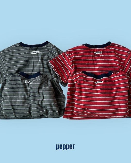 [pepper]striped short sleeve T