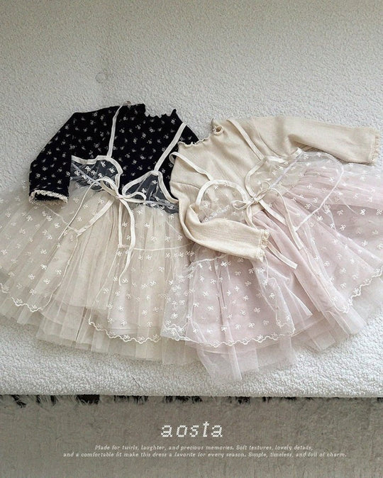 [AOSTA]Lace Ribbon OpenDress