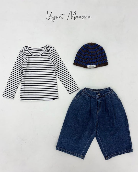 [yogurt mansion]rib stripe T