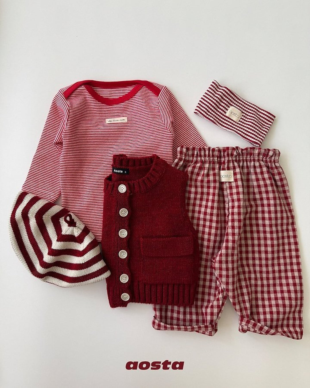 [AOSTA]Caramel Check Pants