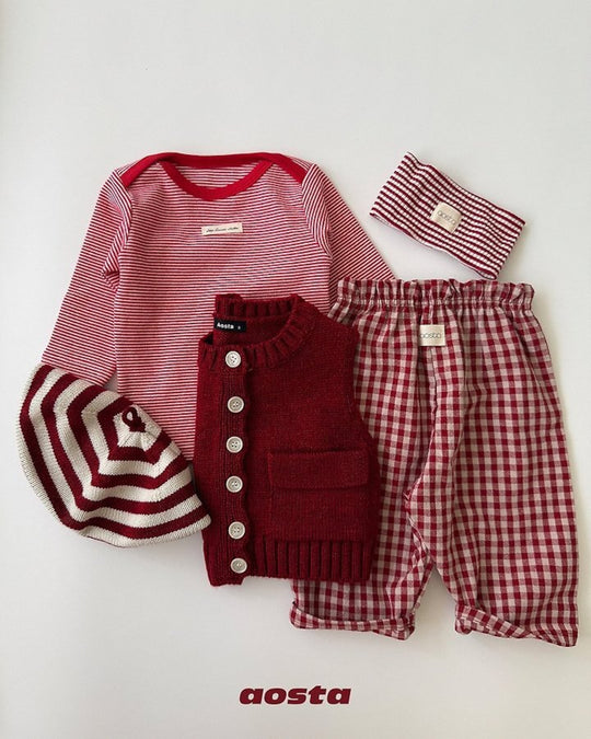 [AOSTA]Caramel Check Pants
