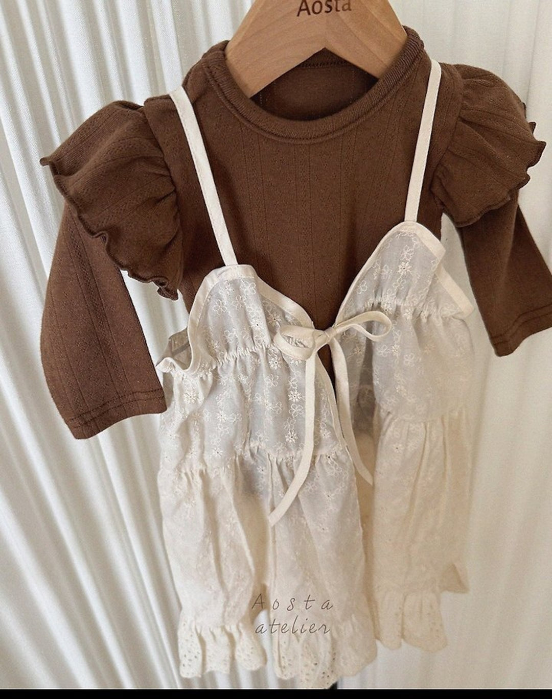 [AOSTA]Lace Cotton OpenDress