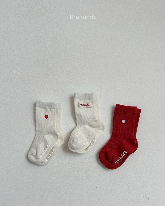 [minirobe]Heart Logo Socks 3Set