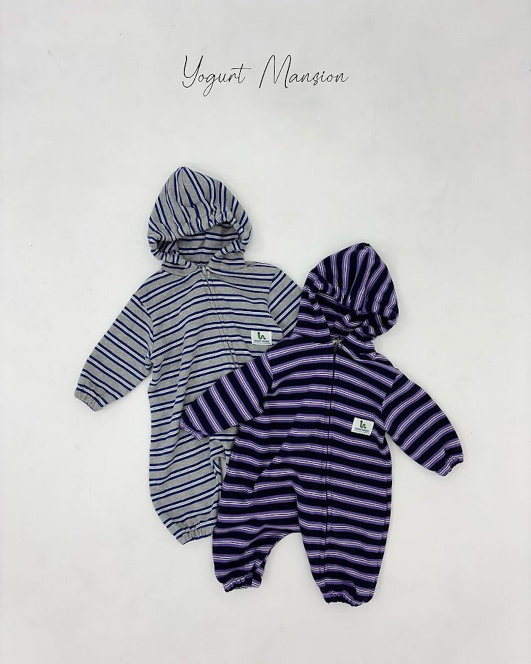 [yogurt mansion]stripe hoodie suits