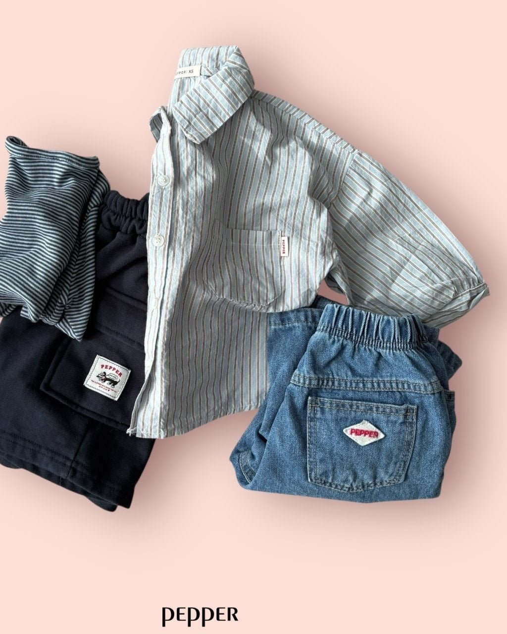 [pepper]stripe shirt