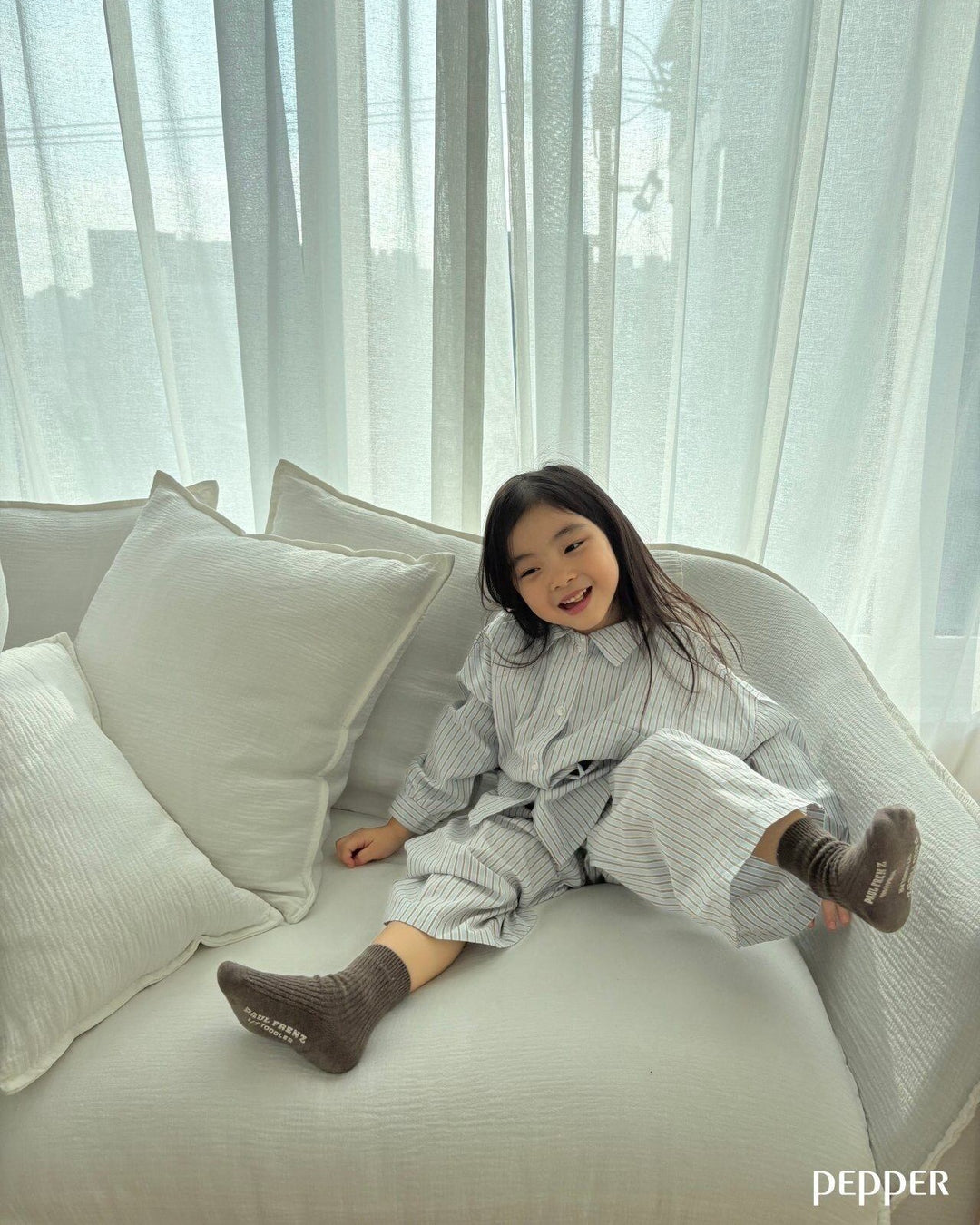 [pepper]stripe shirt