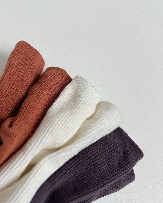 [minirobe]Basic Waffle Socks 3Set