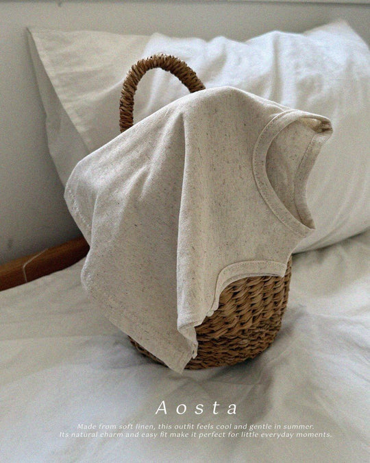 [aosta]linen sleeveless T