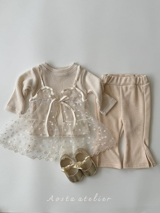 [AOSTA]Lace Ribbon OpenDress