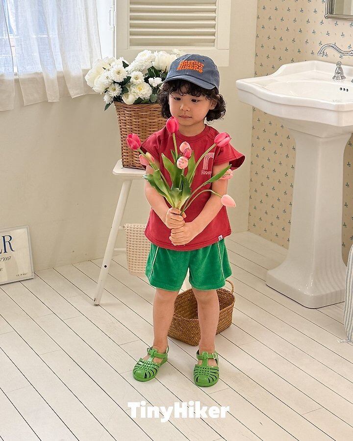 [TinyHiker]terry piping short pants