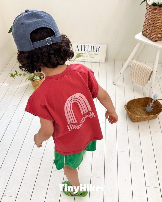 [TinyHiker]rainbow raglan T