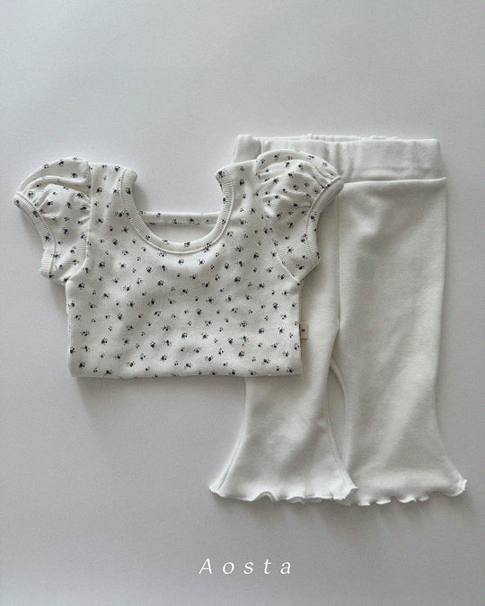 [aosta]open back puff blouse