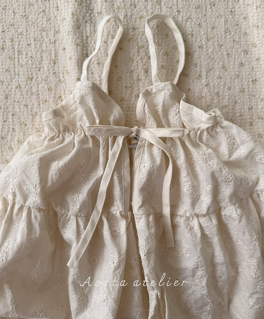 [AOSTA]Lace Cotton OpenDress