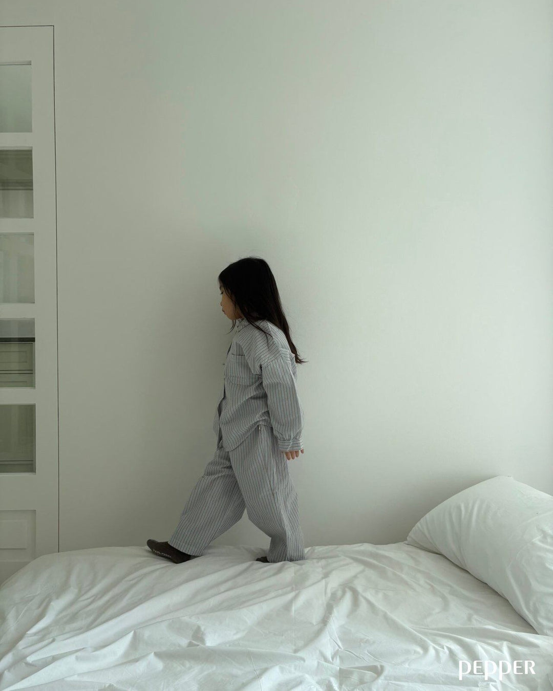 [pepper]stripe shirt