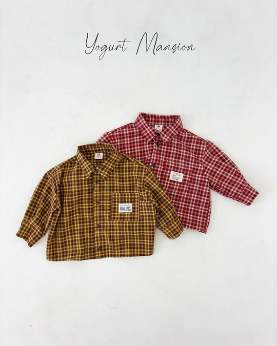 [yogurt mansion]check shirt