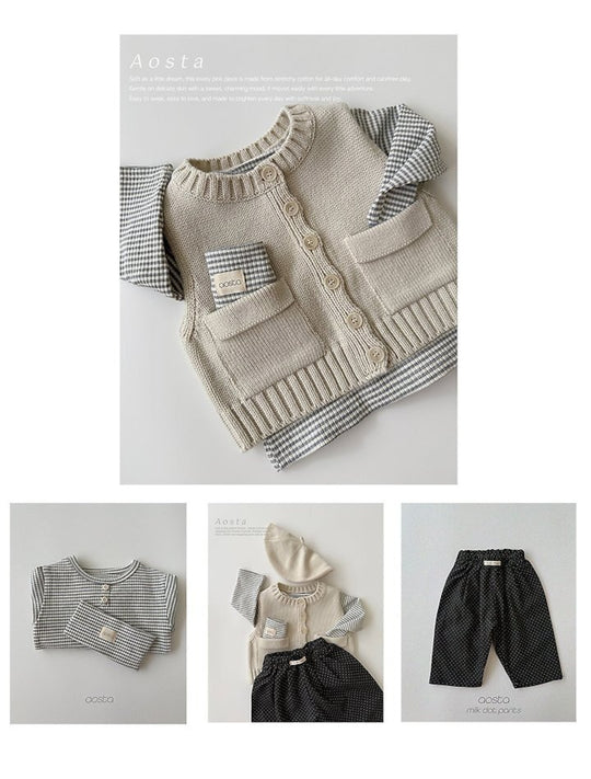 [AOSTA]Knit Cookie Vest