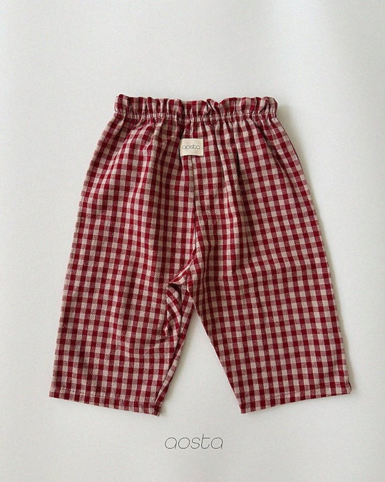 [AOSTA]Caramel Check Pants