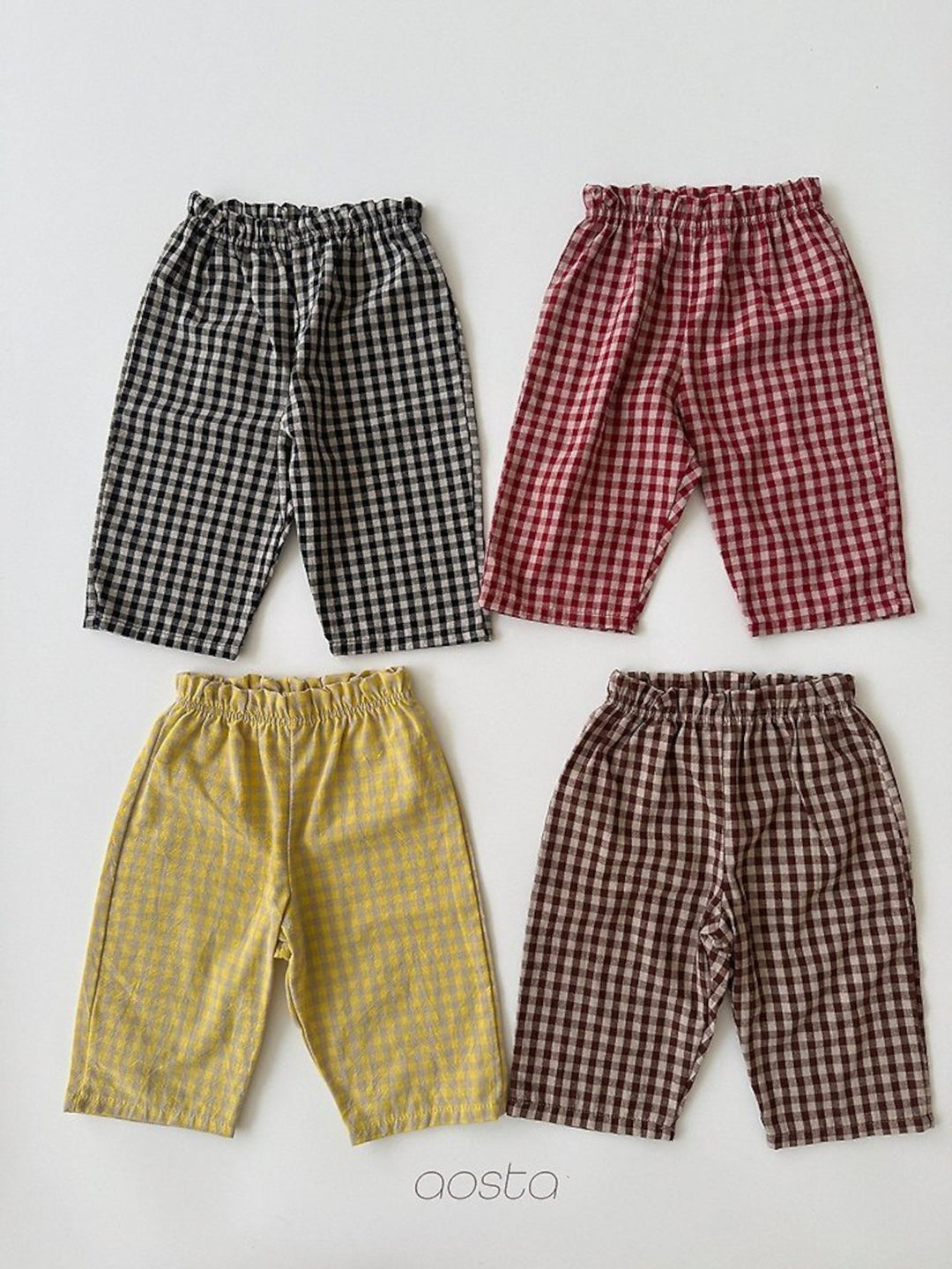 [AOSTA]Caramel Check Pants