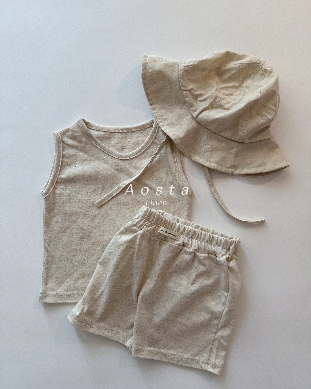 [aosta]linen sleeveless T
