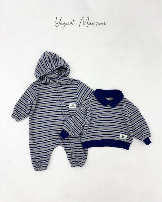 [yogurt mansion]stripe hoodie suits