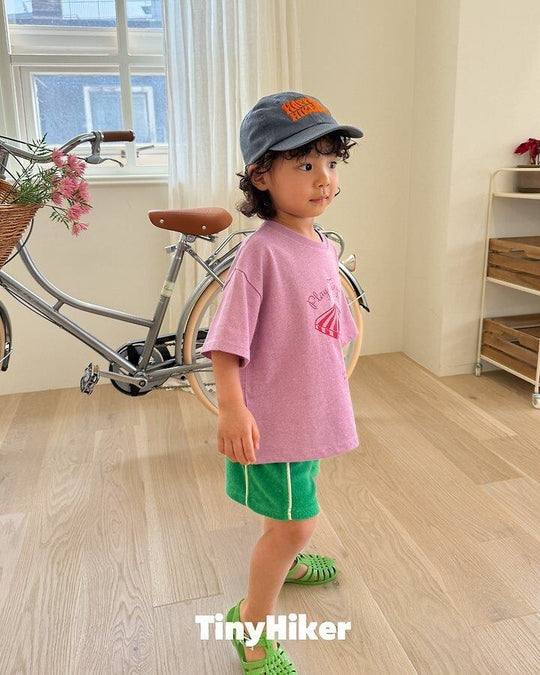 [TinyHiker]terry piping short pants