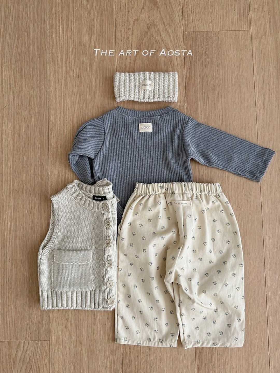 [AOSTA]Knit Cookie Vest