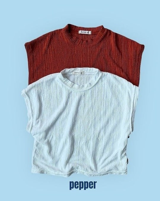 [pepper]pleated T
