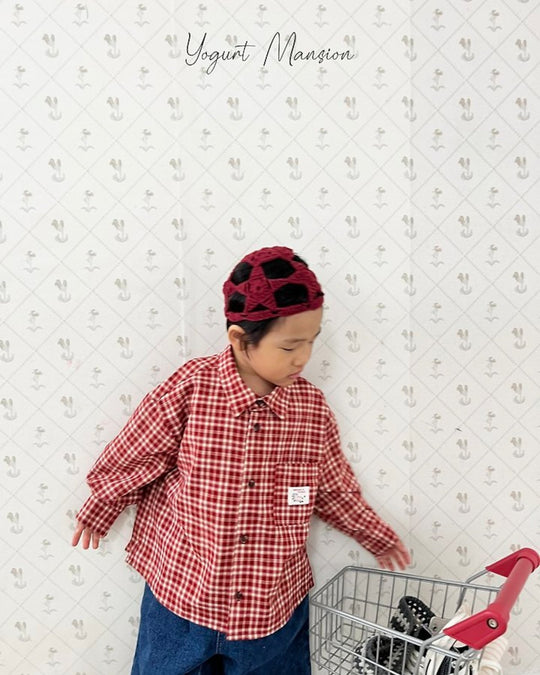 [yogurt mansion]check shirt
