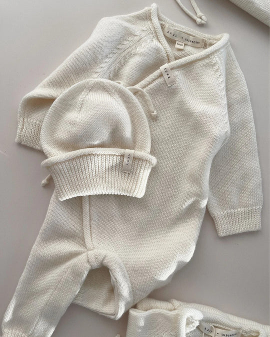 Merino Knit Baby Kimono Overall Suit［SUSUKOSHI］
