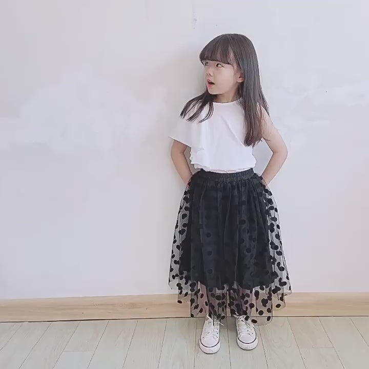 ドットチュールスカート