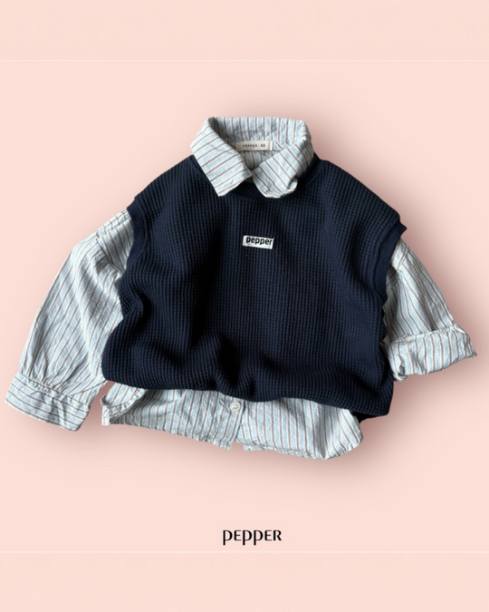 [pepper]stripe shirt