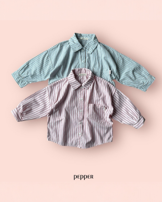 [pepper]stripe shirt