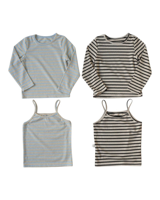 キャミレイヤードボーダートップス