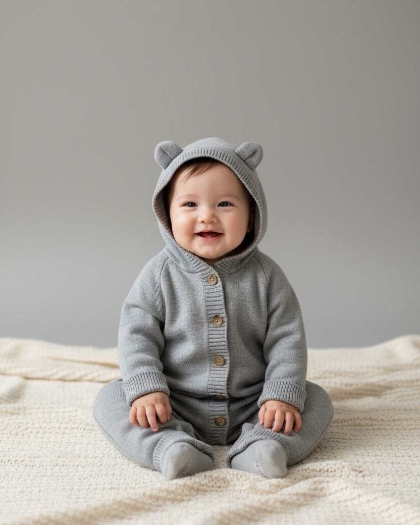 ねこ耳フーディニットロンパース