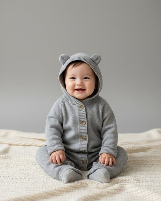 ねこ耳フーディニットロンパース