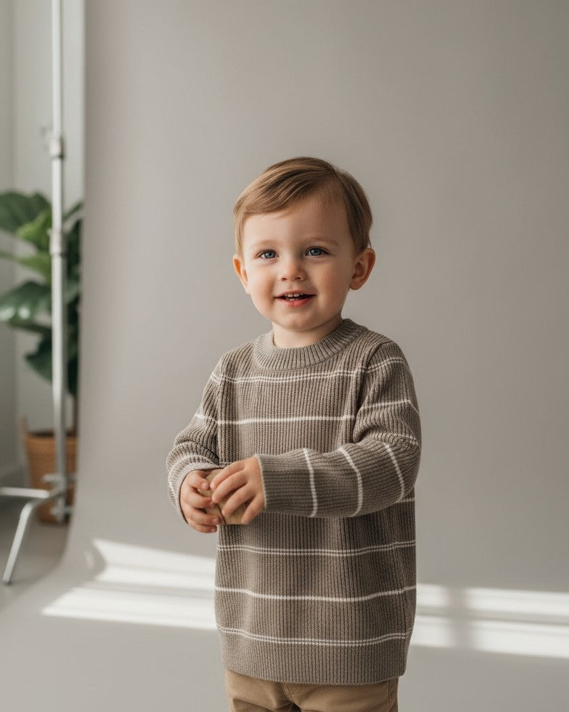 ダブルラインボーダーニット