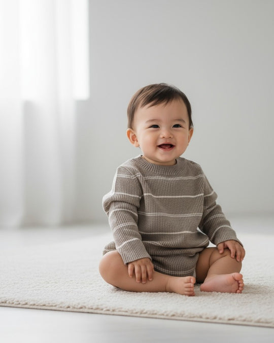 ダブルラインボーダーニット