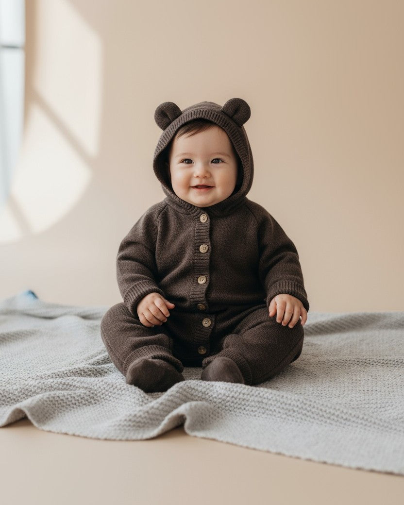 ねこ耳フーディニットロンパース