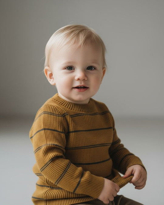 ダブルラインボーダーニット