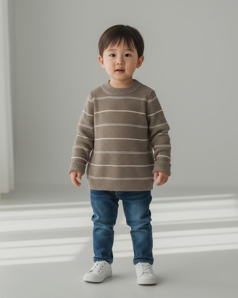 ダブルラインボーダーニット