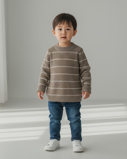 ダブルラインボーダーニット